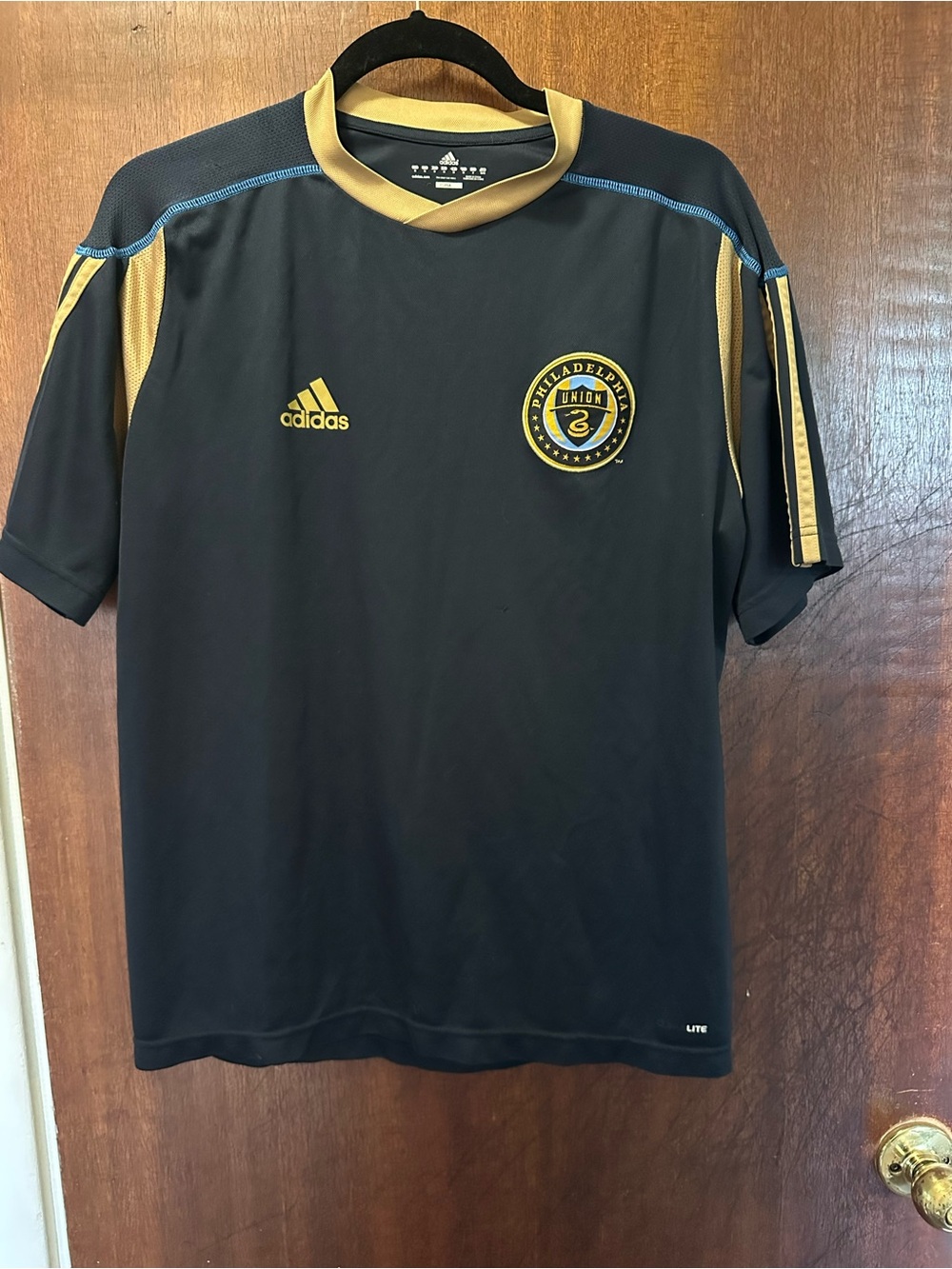 adidas Black and Gold Philadelphia Union Men's Soccer Jersey